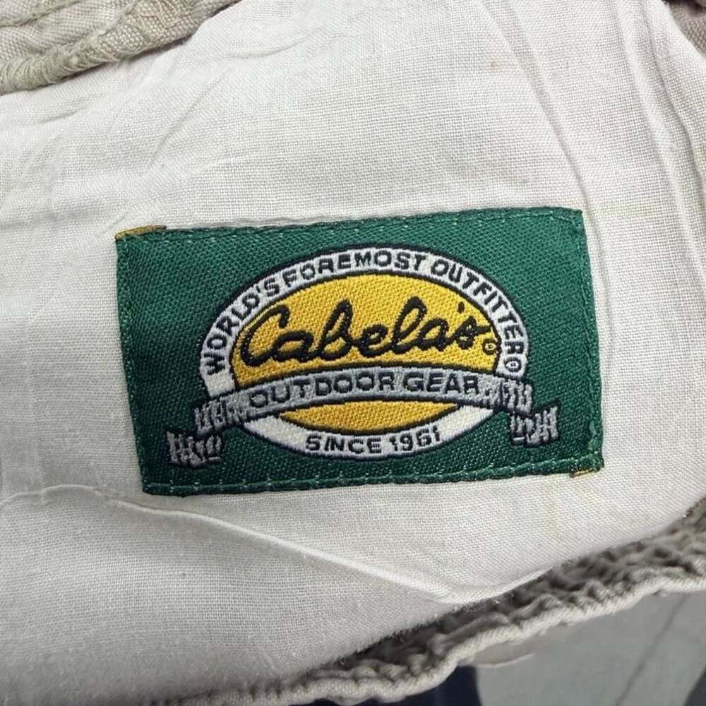 Cabela's Y2K Baggy Utility Cargo Work Pants Beige Mens Size 34 - Picture 7 of 8